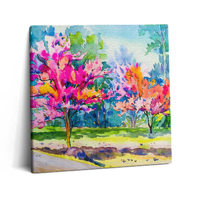 Tablou pe pânză canvas 60x60 Copac colorat abstract