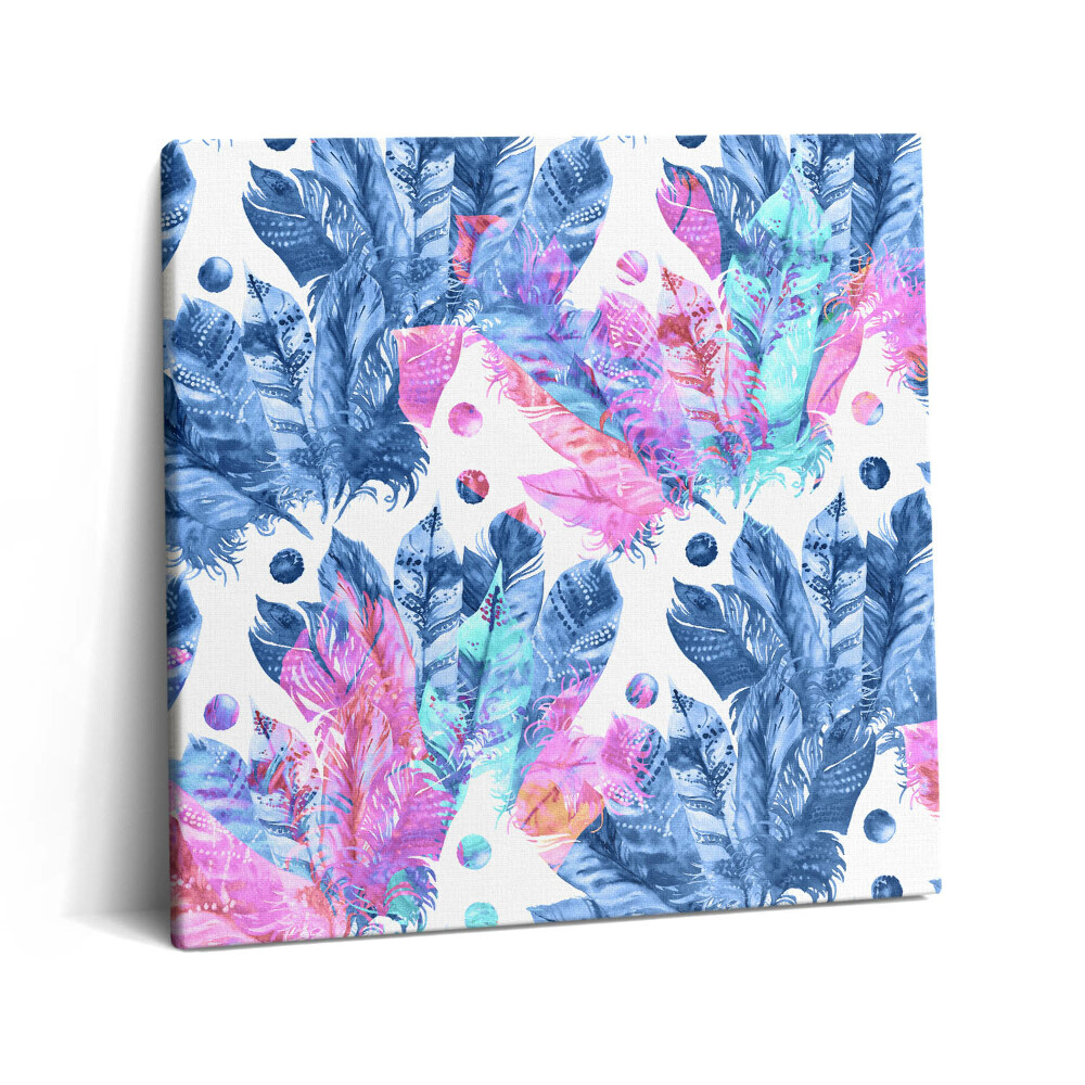 Tablou pe pânză canvas 60x60 Pene colorate