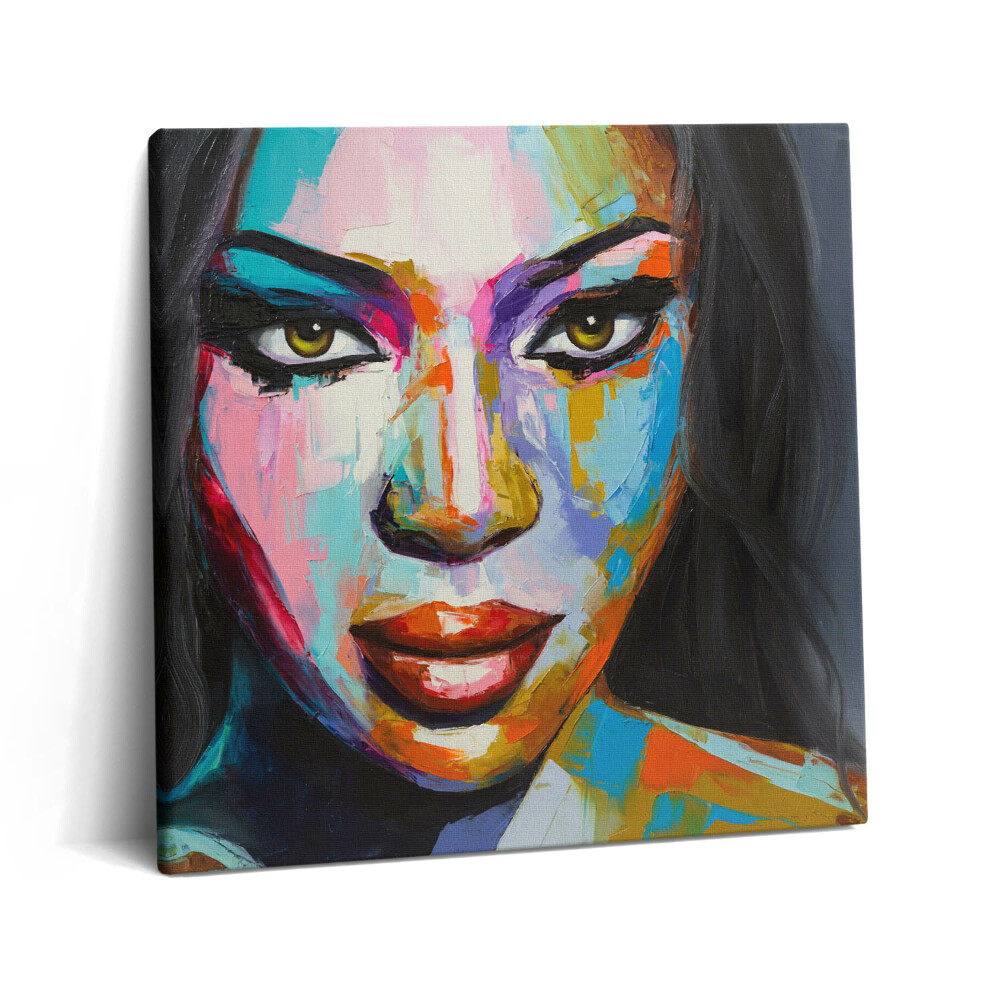 Tablou pe pânză canvas 60x60 Chipul unei femei de culoare