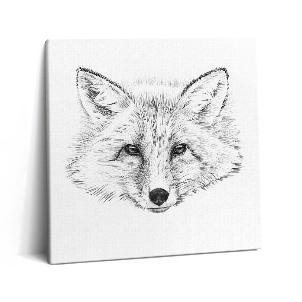 Tablou pe pânză canvas 60x60 Desenul unui cap de vulpe