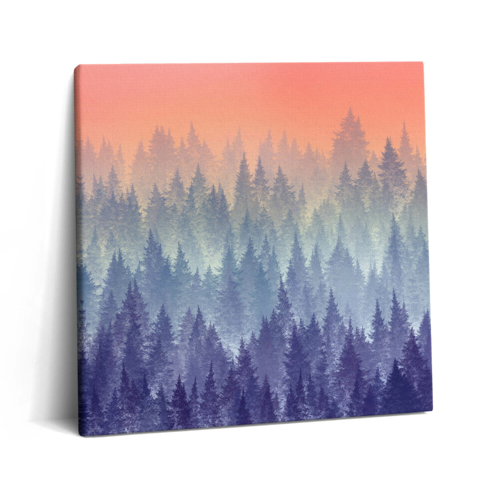 Tablou pe pânză canvas 60x60 Pădurea în ceață