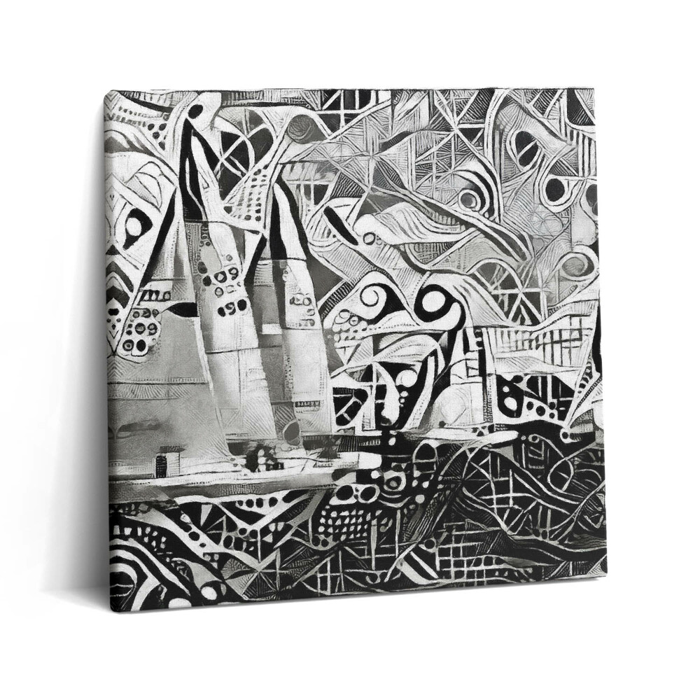 Tablou pe pânză canvas 60x60 Rezumat al unei barci cu pânze pe mare