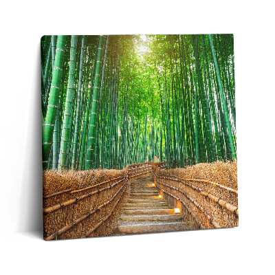 Tablou pe pânză canvas 60x60 Un drum într-o pădure de bambus