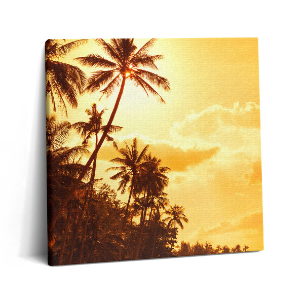 Tablou pe pânză canvas 60x60 Palmieri însoriți pe plajă