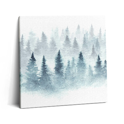 Tablou pe pânză canvas 60x60 pădure de iarnă