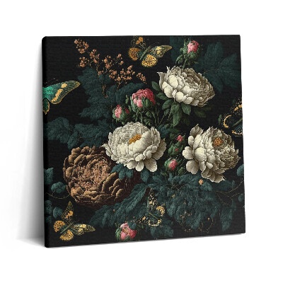 Tablou pe pânză canvas 60x60 Model floral botanic