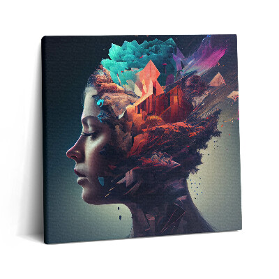 Tablou pe pânză canvas 60x60 Femeia abstractă a emoțiilor
