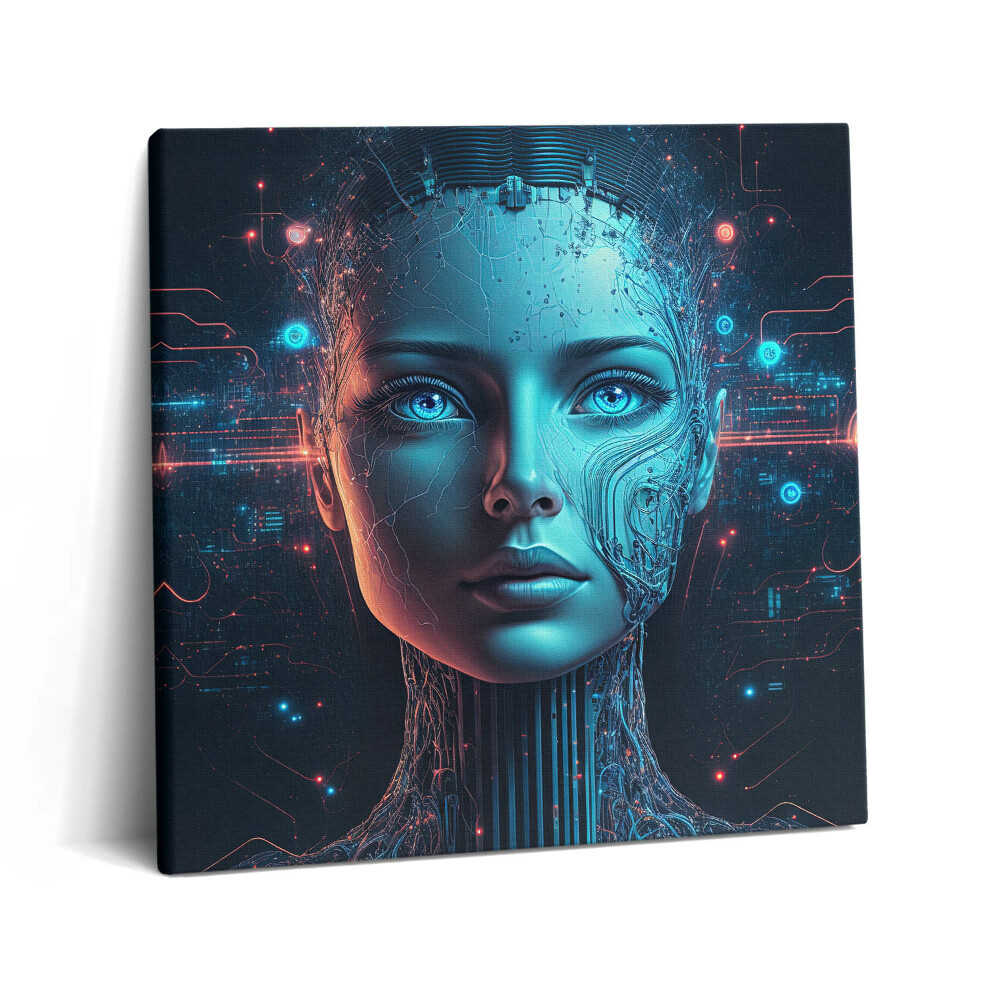 Tablou pe pânză canvas 60x60 Inteligență artificială - Robot feminin