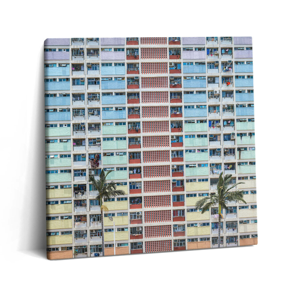 Tablou pe pânză canvas 60x60 Clădire colorată în Hong Kong
