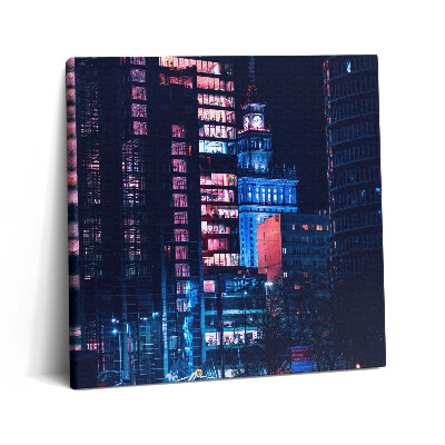 Tablou pe pânză canvas 60x60 Varșovia noaptea