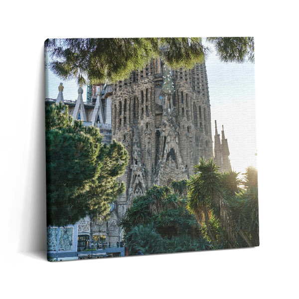 Tablou pe pânză canvas 60x60 Parcul Sagrada Familia din Barcelona