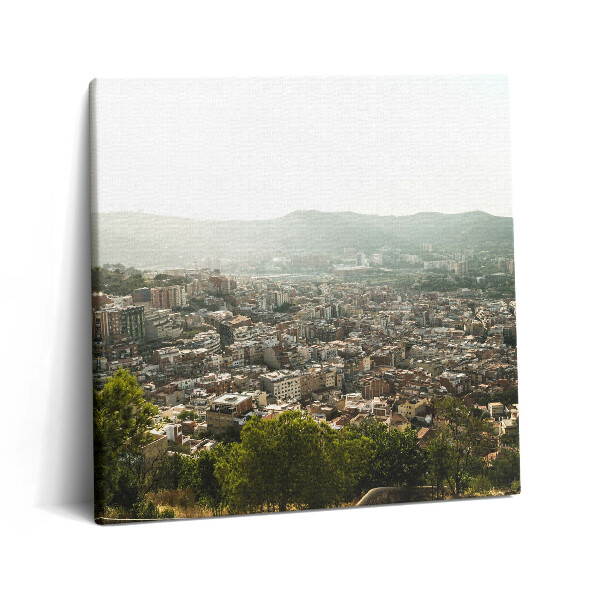 Tablou pe pânză canvas 60x60 Panorama Barcelonei pe Montjuic
