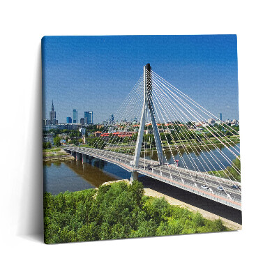 Tablou pe pânză canvas 60x60 Podul Varșoviei de pe râul Vistula