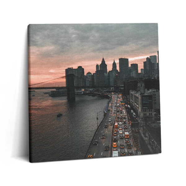 Tablou pe pânză canvas 60x60 Vedere aeriană a orașului în zori