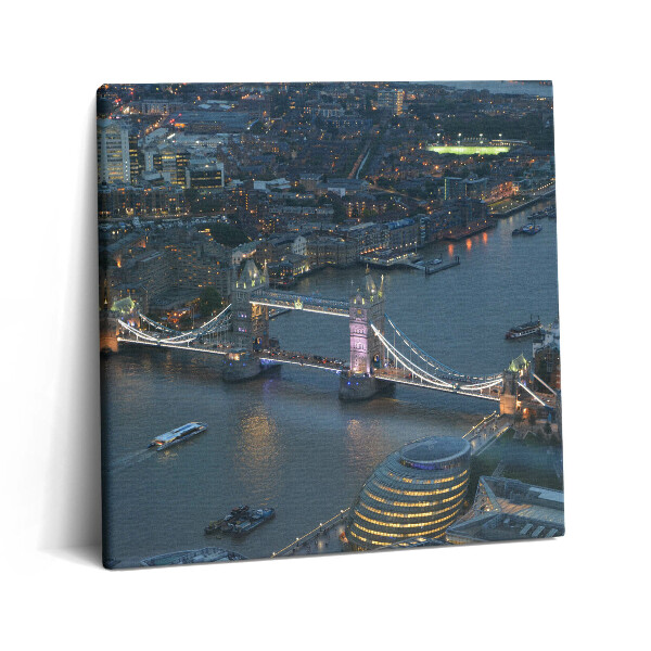 Tablou pe pânză canvas 60x60 Tower Bridge în Londra noaptea