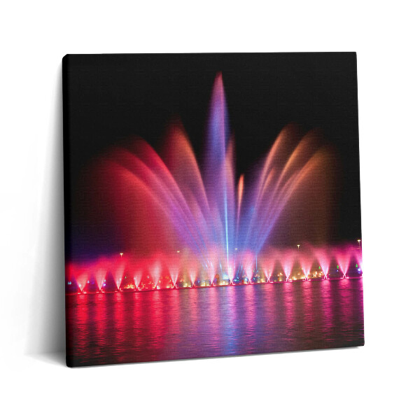 Tablou pe pânză canvas 60x60 Fântâna din Wroclaw noaptea