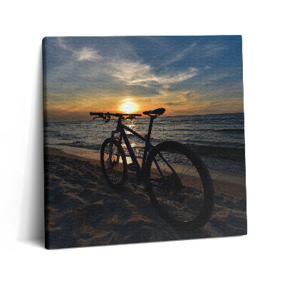 Tablou pe pânză canvas 60x60 Bicicletă pe Marea Baltică