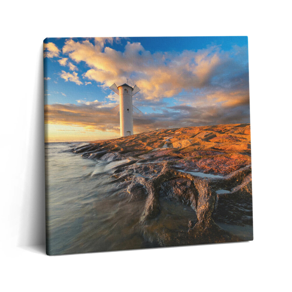 Tablou pe pânză canvas 60x60 Un far pe Marea Baltică