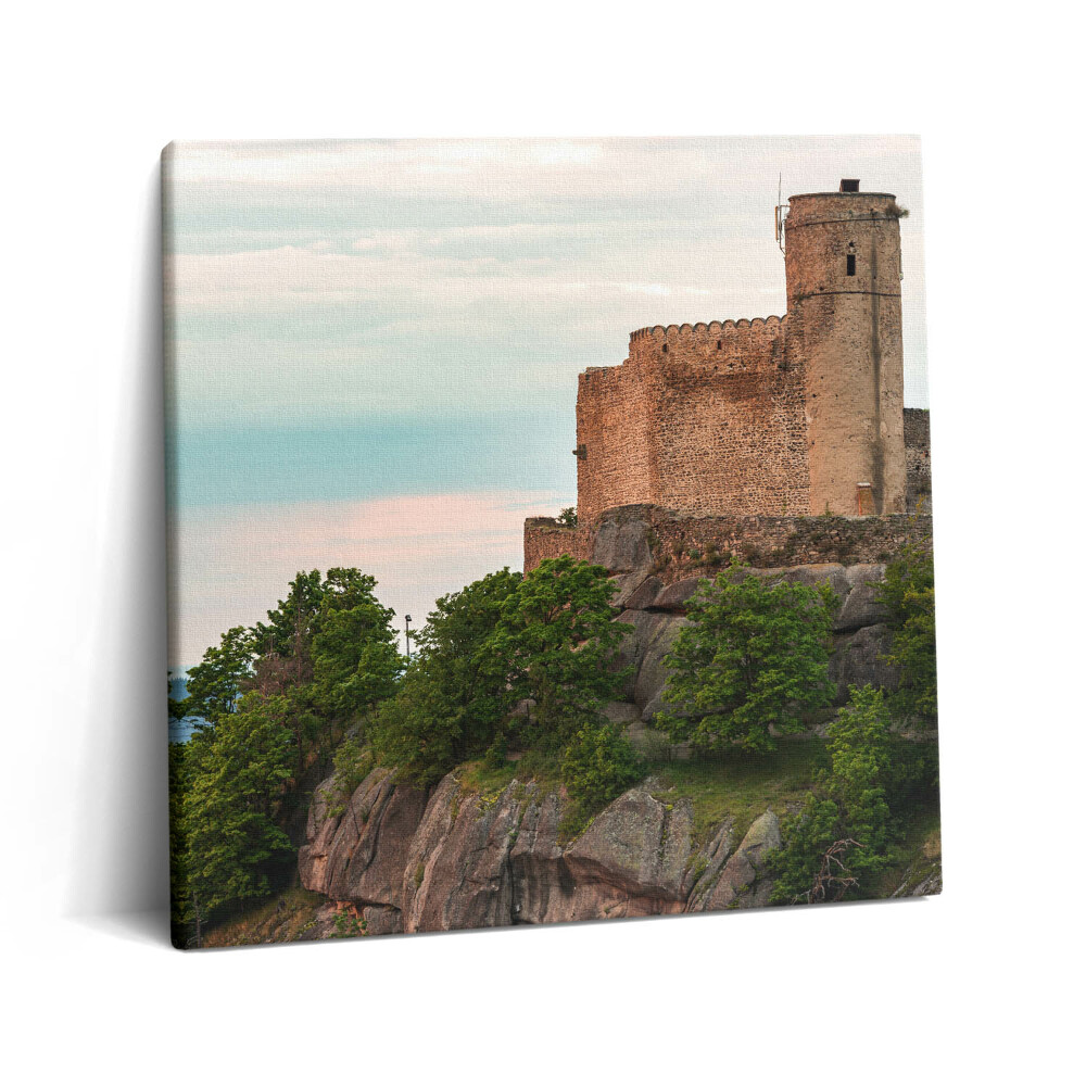 Tablou pe pânză canvas 60x60 Castelul Chojnik din Jelenia Gora