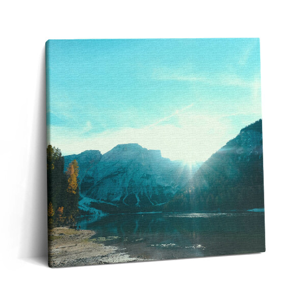 Tablou pe pânză canvas 60x60 Munte și râu în Polonia