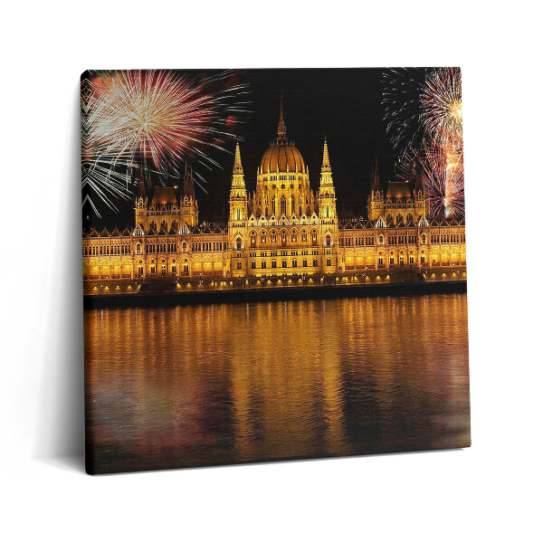 Tablou pe pânză canvas 60x60 Clădirea Parlamentului Ungar