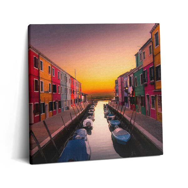 Tablou pe pânză canvas 60x60 Bărci și apă în Italia