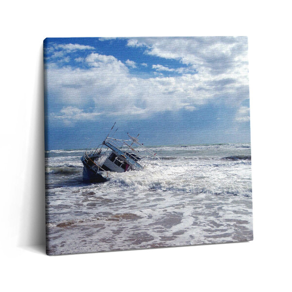 Tablou pe pânză canvas 60x60 Navă scufundată în Sicilia