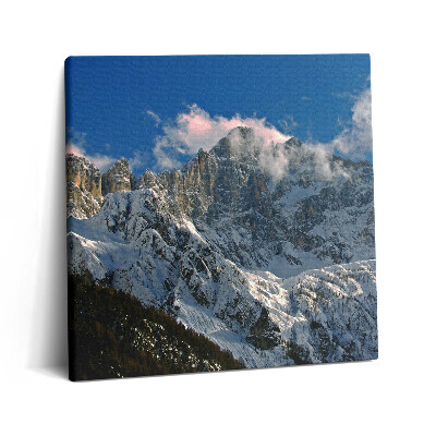 Tablou pe pânză canvas 60x60 Munți sub cer albastru