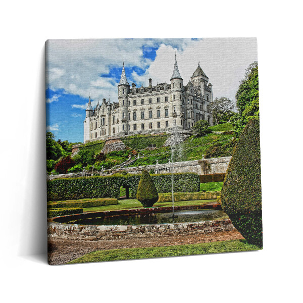 Tablou pe pânză canvas 60x60 Castel cu grădină în Scoția