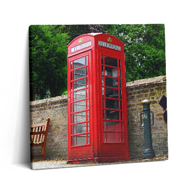 Tablou pe pânză canvas 60x60 Cabină telefonică roșie