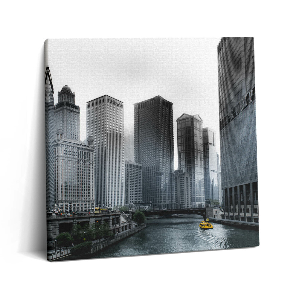 Tablou pe pânză canvas 60x60 Lodz cu o panoramă a orașului