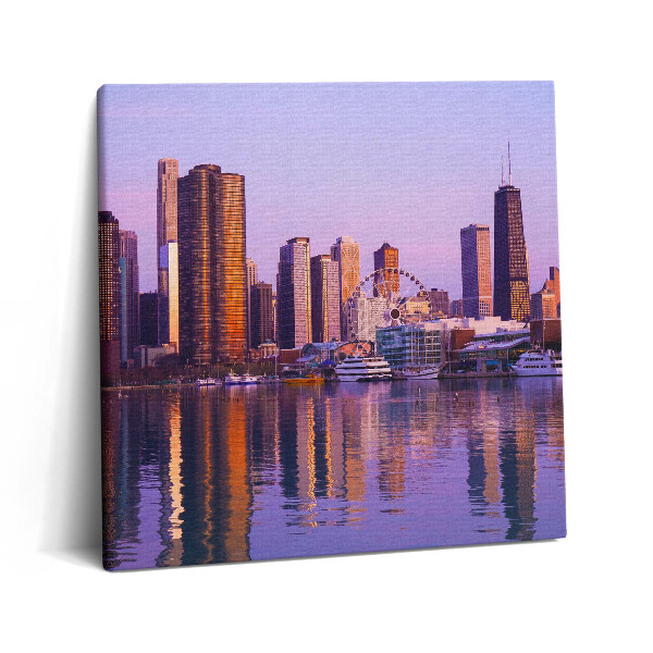 Tablou pe pânză canvas 60x60 Vedere a zgârie-norilor din SUA