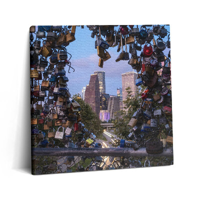 Tablou pe pânză canvas 60x60 Lacăte pe podul iubirii