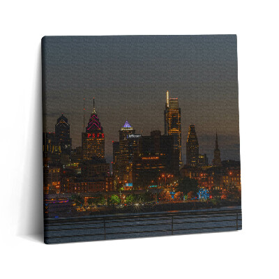 Tablou pe pânză canvas 60x60 Roata Ferris din Philadelphia