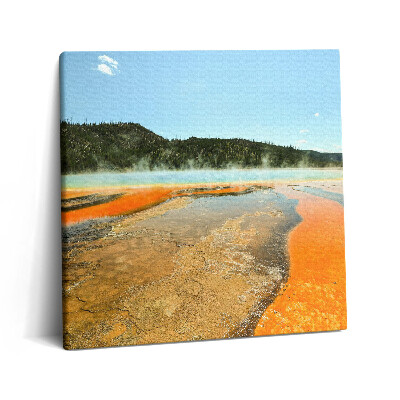 Tablou pe pânză canvas 60x60 Lac cu munți