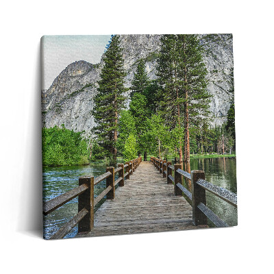 Tablou pe pânză canvas 60x60 Podul de lemn din Yosemite