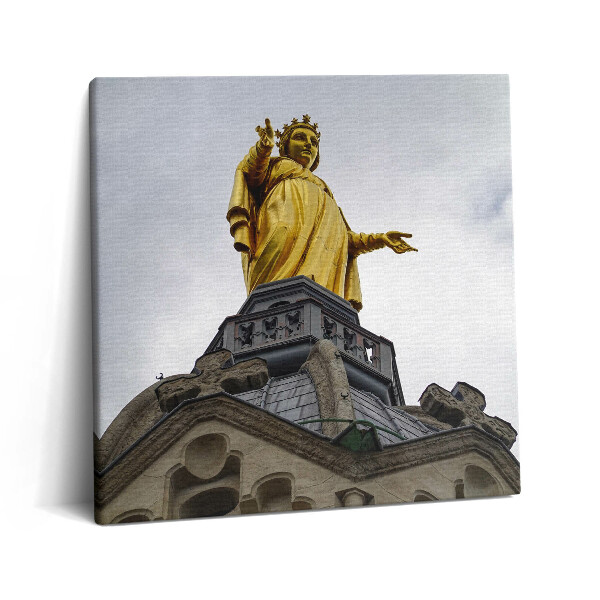 Tablou pe pânză canvas 60x60 Statuia Maicii Domnului din Lyon