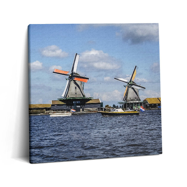Tablou pe pânză canvas 60x60 Mori din Olanda