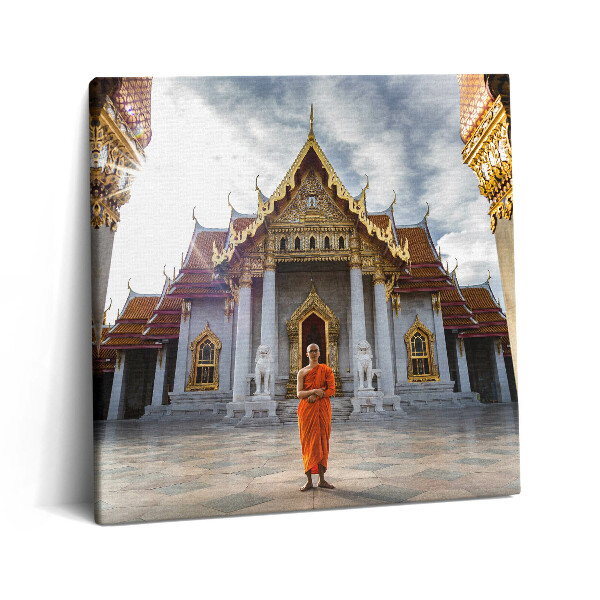 Tablou pe pânză canvas 60x60 Călugăr în fața templului
