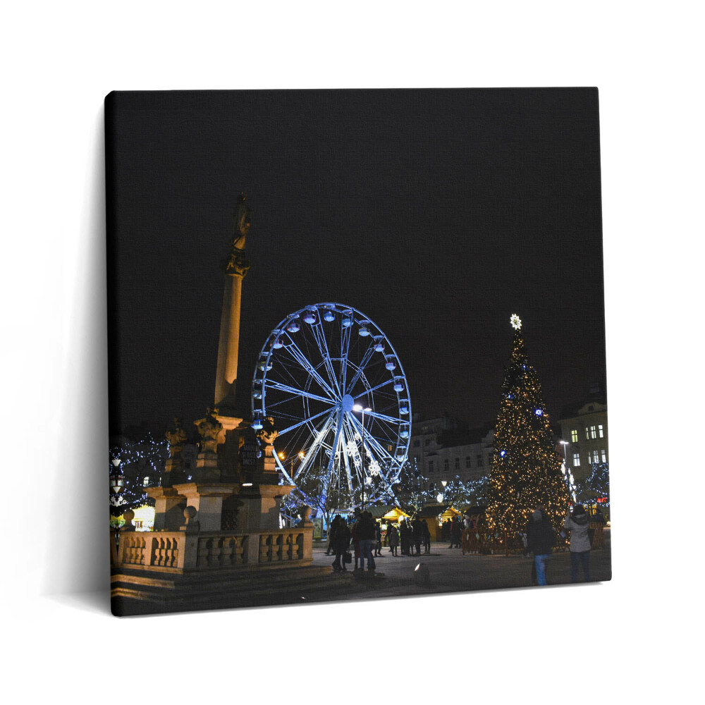 Tablou pe pânză canvas 60x60 Târgul de Crăciun din Ostrava