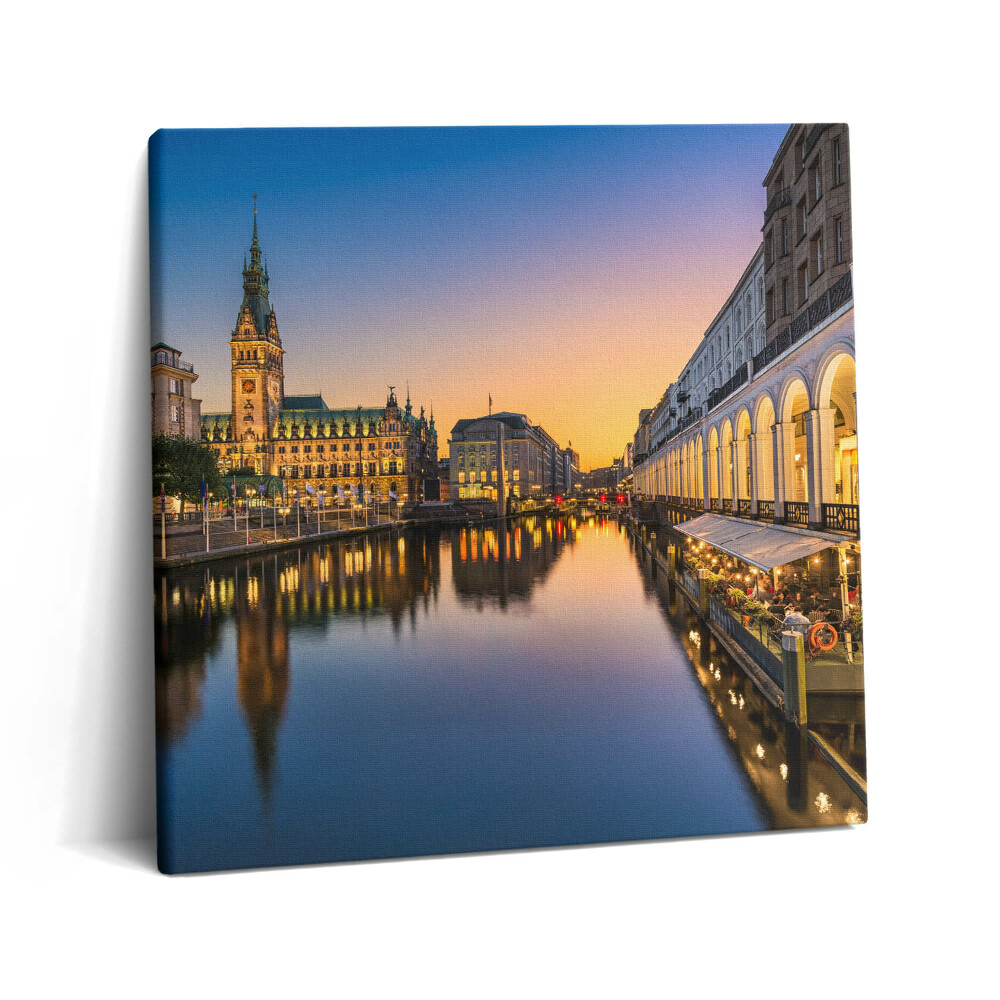 Tablou pe pânză canvas 60x60 Primăria orașului Hamburg, Germania