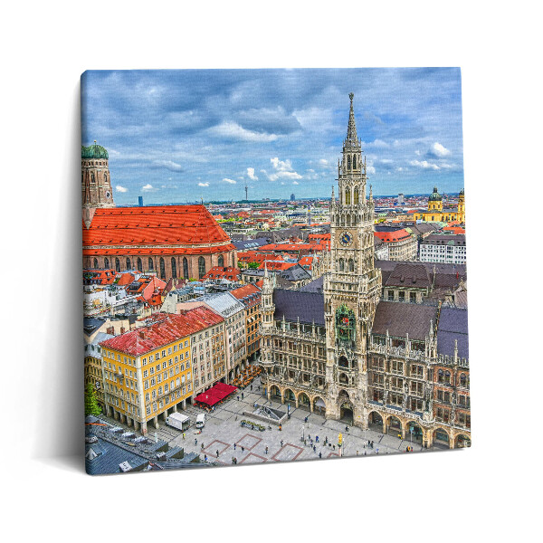 Tablou pe pânză canvas 60x60 Primăria de pe Marienplatz din München