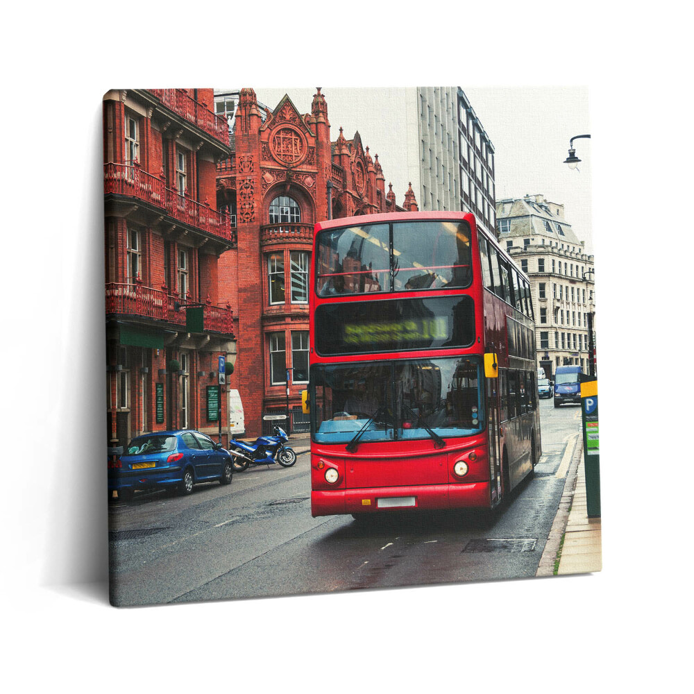 Tablou pe pânză canvas 60x60 Autobuz în Birmingham, Marea Britanie