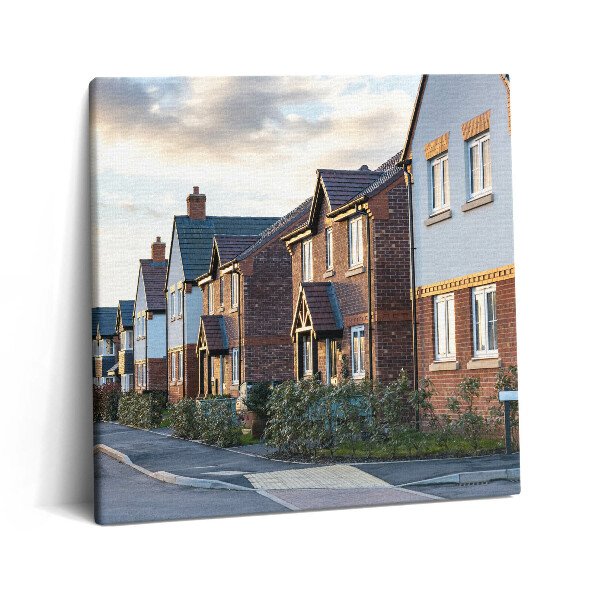 Tablou pe pânză canvas 60x60 Case în Anglia la apus