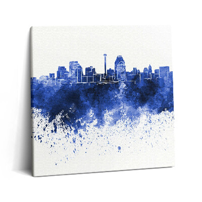 Tablou pe pânză canvas 60x60 Panoramă în acuarelă a orașului San Antonio