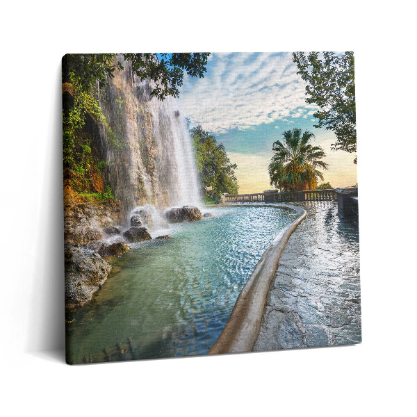 Tablou pe pânză canvas 60x60 Cascada în Parc de la Colline du Chateau