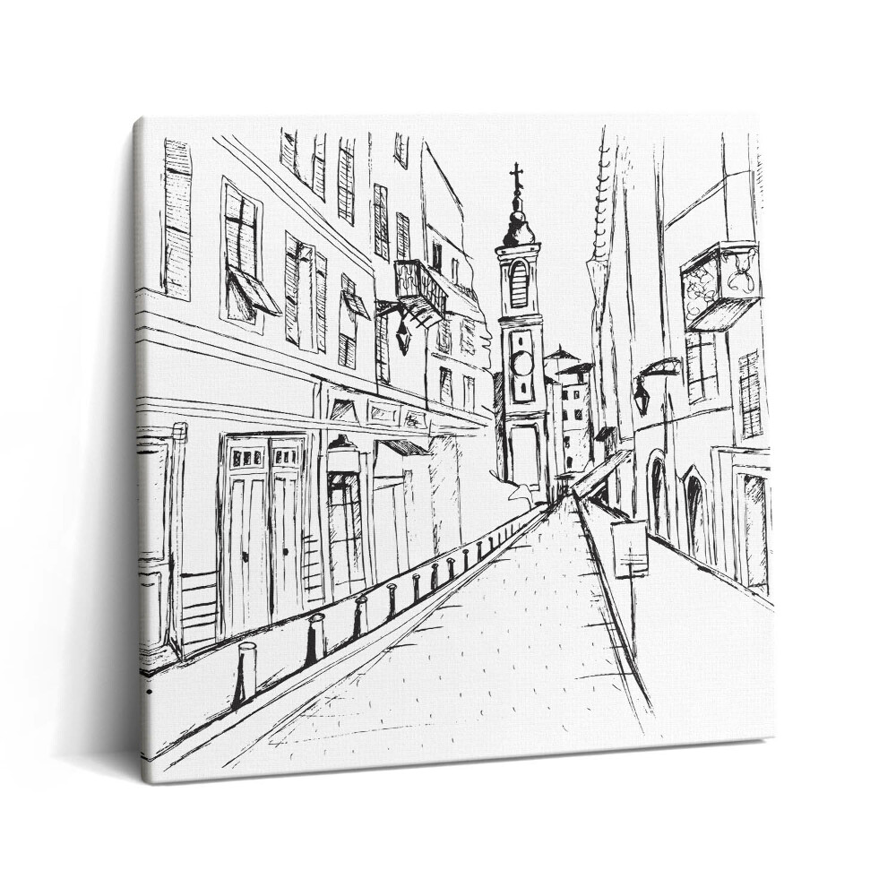 Tablou pe pânză canvas 60x60 Desen al orașului Provence