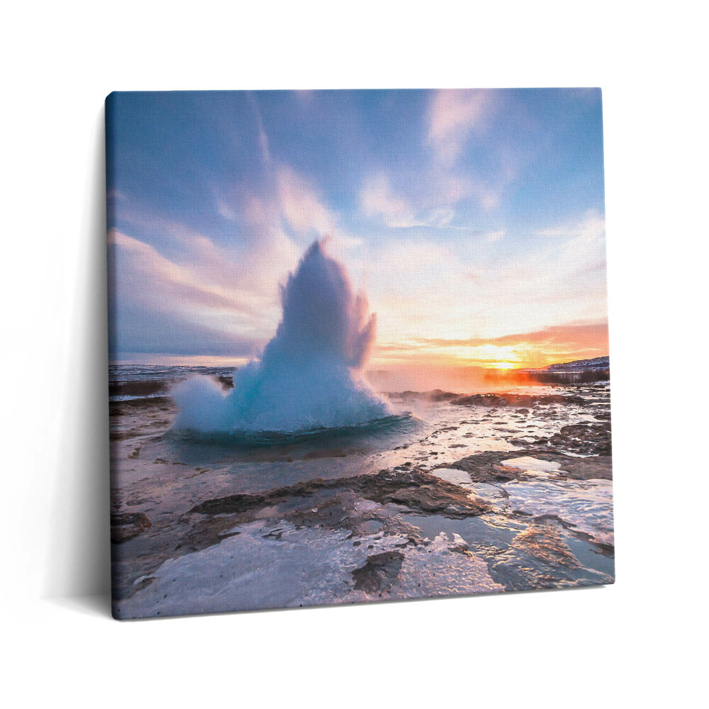 Tablou pe pânză canvas 60x60 Gheizerul de pe insula Islanda