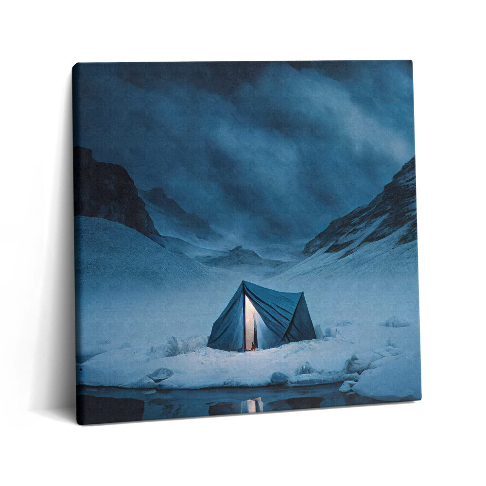 Tablou pe pânză canvas 60x60 Cort în munții Islandei