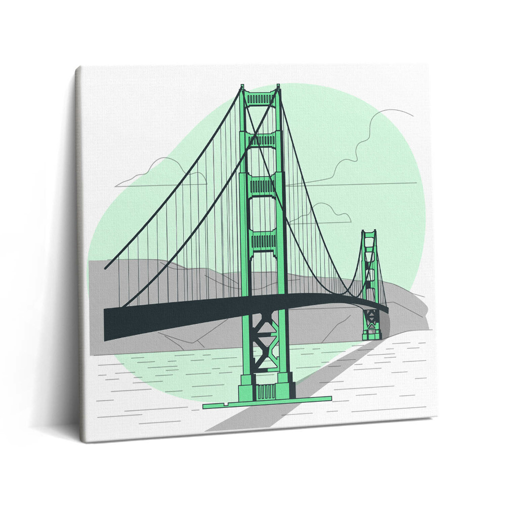 Tablou pe pânză canvas 60x60 Desen al Podului Golden Gate